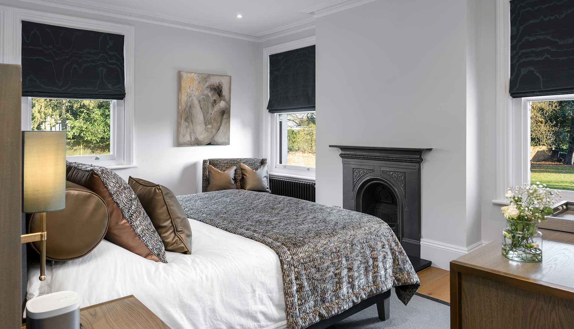 Bedroom in Berkshire House overlooking the garden