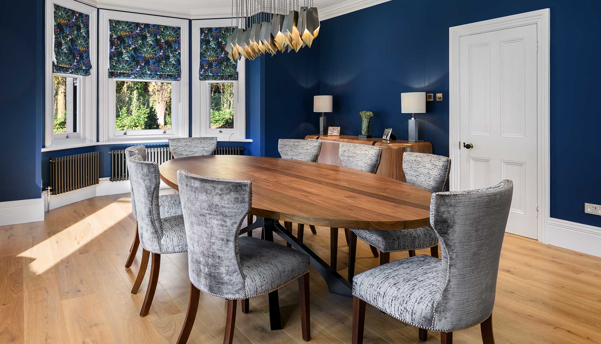 Wooden dining table and chairs