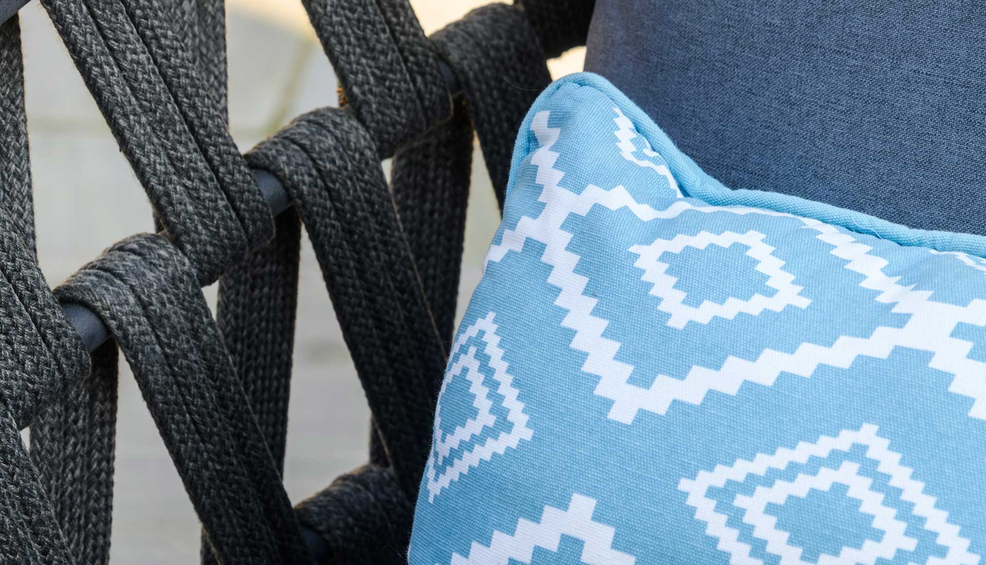 Outside seating fabrics in Riverside House