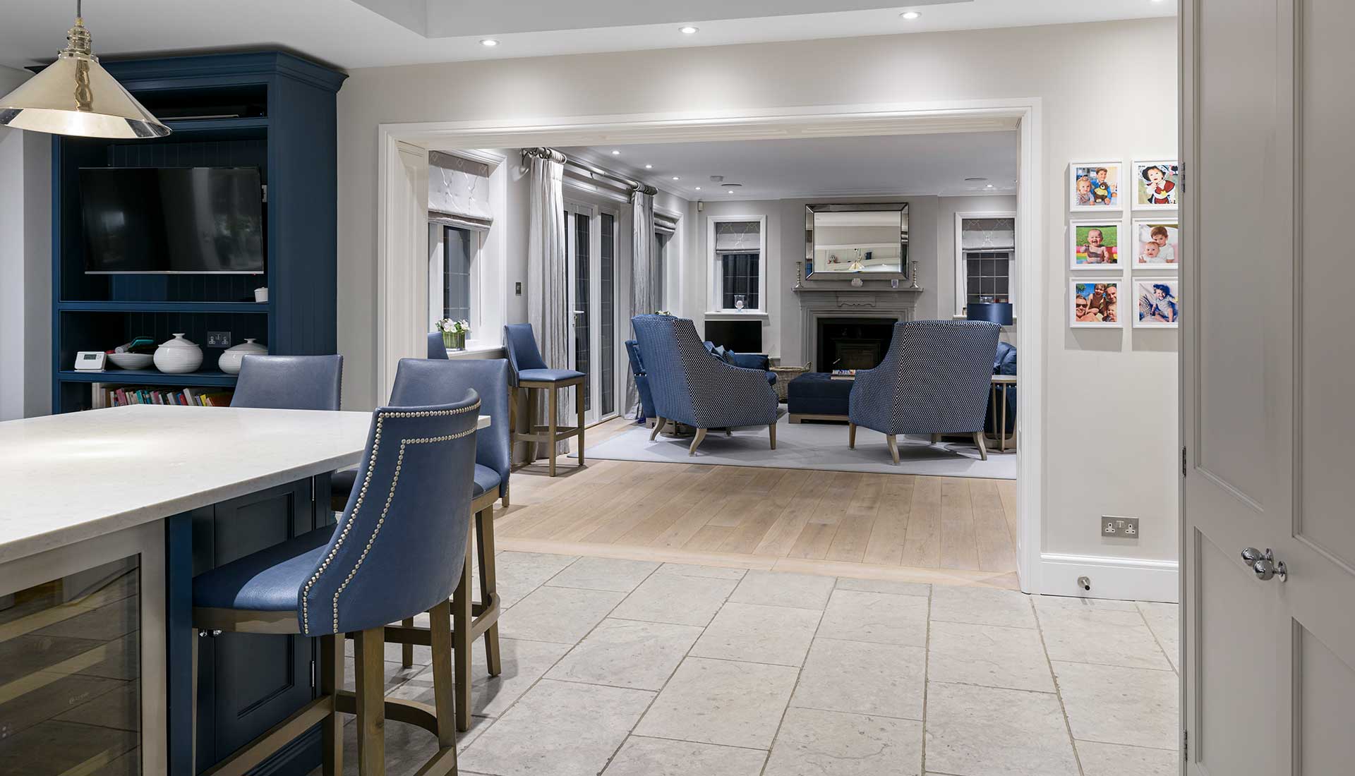 View from the kitchen in Sonning house into living area